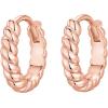 imagePAVOI 14K Gold Plated 925 Sterling Silver Post Twisted Huggie Earring  Womens Mini Hoop EarringsRose Gold