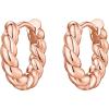 imagePAVOI 14K Gold Plated 925 Sterling Silver Post Twisted Huggie Earring  Womens Mini Hoop EarringsRose Gold