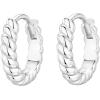 imagePAVOI 14K Gold Plated 925 Sterling Silver Post Twisted Huggie Earring  Womens Mini Hoop EarringsWhite Gold
