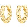 imagePAVOI 14K Gold Plated 925 Sterling Silver Post Twisted Huggie Earring  Womens Mini Hoop EarringsYellow Gold