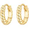 imagePAVOI 14K Gold Plated 925 Sterling Silver Post Twisted Huggie Earring  Womens Mini Hoop EarringsYellow Gold