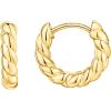 imagePAVOI 14K Gold Plated 925 Sterling Silver Post Twisted Huggie Earring  Womens Mini Hoop EarringsYellow Gold