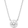 imagePAVOI 14K Gold Plated Circle CZ Solitaire Necklace  Elegant Bezel Pendant  Dainty Cubic Zirconia Halo Choker Necklaces for WomenVermeil White