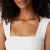 imagePAVOI 14K Gold Plated Circle CZ Solitaire Necklace  Elegant Bezel Pendant  Dainty Cubic Zirconia Halo Choker Necklaces for WomenVermeil Yellow