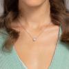 imagePAVOI 14K Gold Plated Circle CZ Solitaire Necklace  Elegant Bezel Pendant  Dainty Cubic Zirconia Halo Choker Necklaces for WomenVermeil Yellow