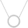 imagePAVOI 14K Gold Plated Circle CZ Solitaire Necklace  Elegant Bezel Pendant  Dainty Cubic Zirconia Halo Choker Necklaces for WomenWhite Gold