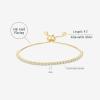 imagePAVOI 14K Gold Plated Cubic Zirconia Classic Tennis Bracelet for Women  Adjustable SliderRose Gold
