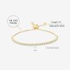imagePAVOI 14K Gold Plated Cubic Zirconia Classic Tennis Bracelet for Women  Adjustable SliderWhite Gold