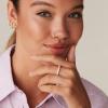 imagePAVOI 14K Gold Plated Cubic Zirconia Stackable Eternity Ring  30mm Gold Wedding Ring for Women  Fake Promise Band Stacking JewelryRose Gold
