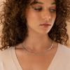 imagePAVOI 14K Gold Plated Curb Paperclip Box Sphere Bead Snake Herringbone and Figaro Chain Adjustable NecklaceWhite Gold