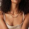imagePAVOI 14K Gold Plated Curb Paperclip Box Sphere Bead Snake Herringbone and Figaro Chain Adjustable NecklaceWhite Gold
