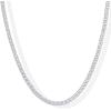 imagePAVOI 14K Gold Plated Curb Paperclip Box Sphere Bead Snake Herringbone and Figaro Chain Adjustable NecklaceWhite Gold