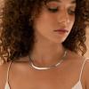 imagePAVOI 14K Gold Plated Curb Paperclip Box Sphere Bead Snake Herringbone and Figaro Chain Adjustable NecklaceWhite Gold