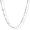 imagePAVOI 14K Gold Plated Curb Paperclip Box Sphere Bead Snake Herringbone and Figaro Chain Adjustable NecklaceWhite Gold