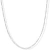 imagePAVOI 14K Gold Plated Curb Paperclip Box Sphere Bead Snake Herringbone and Figaro Chain Adjustable NecklaceWhite Gold