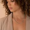 imagePAVOI 14K Gold Plated Curb Paperclip Box Sphere Bead Snake Herringbone and Figaro Chain Adjustable NecklaceWhite Gold