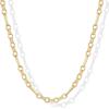 imagePAVOI 14K Gold Plated Curb Paperclip Box Sphere Bead Snake Herringbone and Figaro Chain Adjustable NecklaceYellow Gold
