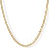 imagePAVOI 14K Gold Plated Curb Paperclip Box Sphere Bead Snake Herringbone and Figaro Chain Adjustable NecklaceYellow Gold