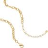 imagePAVOI 14K Gold Plated Curb Paperclip Box Sphere Bead Snake Herringbone and Figaro Chain Adjustable NecklaceYellow Gold