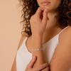 imagePAVOI 14K Gold Plated PaperclipCurbFigaro Chain Adjustable Bracelet for WomenWhite Gold