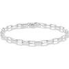 imagePAVOI 14K Gold Plated PaperclipCurbFigaro Chain Adjustable Bracelet for WomenWhite Gold