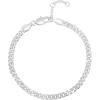 imagePAVOI 14K Gold Plated PaperclipCurbFigaro Chain Adjustable Bracelet for WomenWhite Gold