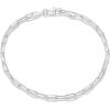 imagePAVOI 14K Gold Plated PaperclipCurbFigaro Chain Adjustable Bracelet for WomenWhite Gold