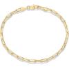 imagePAVOI 14K Gold Plated PaperclipCurbFigaro Chain Adjustable Bracelet for WomenYellow Gold