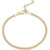 imagePAVOI 14K Gold Plated PaperclipCurbFigaro Chain Adjustable Bracelet for WomenYellow Gold