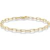 imagePAVOI 14K Gold Plated PaperclipCurbFigaro Chain Adjustable Bracelet for WomenYellow Gold