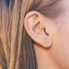 imagePAVOI 14K Gold Plated Sterling Silver Bar Dot Heart Triangle Star Cat  Dainty Earrings for WomenRose Gold