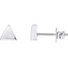 imagePAVOI 14K Gold Plated Sterling Silver Bar Dot Heart Triangle Star Cat  Dainty Earrings for WomenWhite Gold