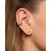 imagePAVOI 14K Gold Plated Sterling Silver Bar Dot Heart Triangle Star Cat  Dainty Earrings for WomenWhite Gold