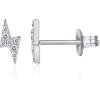 imagePAVOI 14K Gold Plated Sterling Silver Celestial Lightning Bolt Moon and Star Earrings  Dainty Earrings for WomenWhite Gold