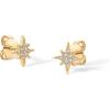 imagePAVOI 14K Gold Plated Sterling Silver Celestial Lightning Bolt Moon and Star Earrings  Dainty Earrings for WomenYellow Gold