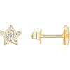 imagePAVOI 14K Gold Plated Sterling Silver Celestial Lightning Bolt Moon and Star Earrings  Dainty Earrings for WomenYellow Gold