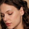 imagePAVOI 14K Gold Plated Sterling Silver Celestial Lightning Bolt Moon and Star Earrings  Dainty Earrings for WomenYellow Gold