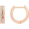 imagePAVOI 14K Gold Plated Sterling Silver Post Cubic Zirconia Huggie Earrings  Small Round Huggie Stud Fashion Hoop Earrings for Women in Gold PlatingRose Gold