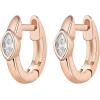 imagePAVOI 14K Gold Plated Sterling Silver Post Cubic Zirconia Huggie Earrings  Small Round Huggie Stud Fashion Hoop Earrings for Women in Gold PlatingRose Gold