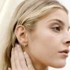 imagePAVOI 14K Gold Plated Sterling Silver Post Cubic Zirconia Huggie Earrings  Small Round Huggie Stud Fashion Hoop Earrings for Women in Gold PlatingVermeil  White