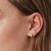 imagePAVOI 14K Gold Plated Sterling Silver Post Cubic Zirconia Huggie Earrings  Small Round Huggie Stud Fashion Hoop Earrings for Women in Gold PlatingWhite Gold