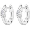 imagePAVOI 14K Gold Plated Sterling Silver Post Cubic Zirconia Huggie Earrings  Small Round Huggie Stud Fashion Hoop Earrings for Women in Gold PlatingWhite Gold