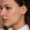 imagePAVOI 14K Gold Plated Sterling Silver Post Cubic Zirconia Huggie Earrings  Small Round Huggie Stud Fashion Hoop Earrings for Women in Gold PlatingWhite Gold