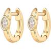 imagePAVOI 14K Gold Plated Sterling Silver Post Cubic Zirconia Huggie Earrings  Small Round Huggie Stud Fashion Hoop Earrings for Women in Gold PlatingYellow Gold