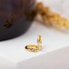 imagePAVOI 14K Gold Plated Sterling Silver Post Cubic Zirconia Huggie Earrings  Small Round Huggie Stud Fashion Hoop Earrings for Women in Gold PlatingYellow Gold