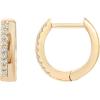 imagePAVOI 14K Gold Plated Sterling Silver Post Cubic Zirconia Huggie Earrings  Small Round Huggie Stud Fashion Hoop Earrings for Women in Gold PlatingYellow Gold