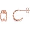 imagePAVOI 14K Gold Plated Sterling Silver Posts Split Huggie Hoop Earrings for Women  Dainty Multi Hoop Huggie EarringsRose Gold