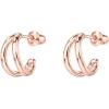 imagePAVOI 14K Gold Plated Sterling Silver Posts Split Huggie Hoop Earrings for Women  Dainty Multi Hoop Huggie EarringsRose Gold