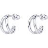 imagePAVOI 14K Gold Plated Sterling Silver Posts Split Huggie Hoop Earrings for Women  Dainty Multi Hoop Huggie EarringsWhite Gold