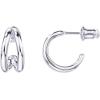 imagePAVOI 14K Gold Plated Sterling Silver Posts Split Huggie Hoop Earrings for Women  Dainty Multi Hoop Huggie EarringsWhite Gold